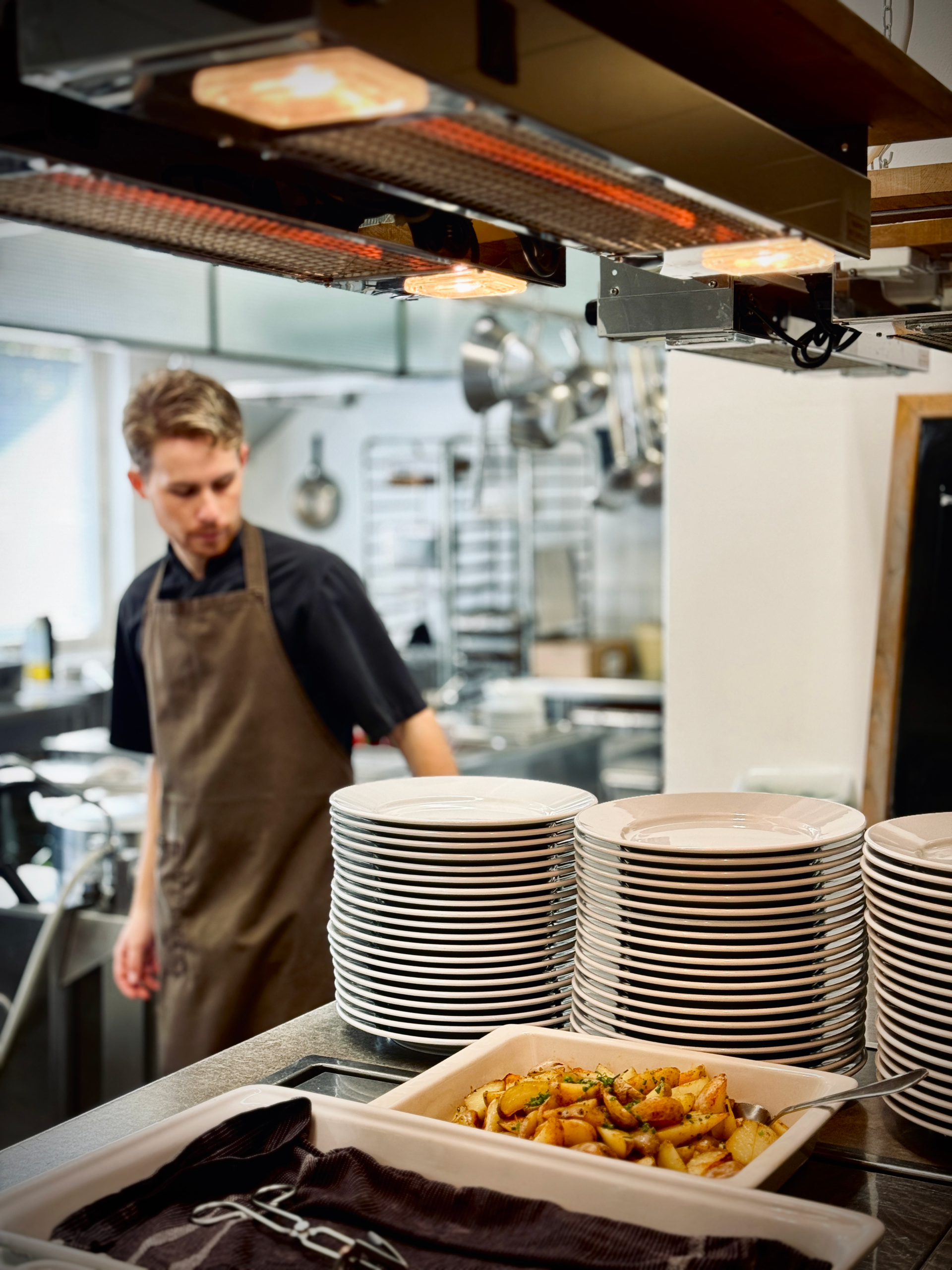 Our team in the kitchen at Restaurang Campus in Bromma